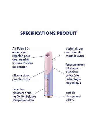 Stimulateur clitoridien de voyage Bold Kiss Satisfyer - CC597873